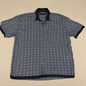 Abercrombie & Fitch Shirt Mens Large Blue Floral Oversized Cotton Blend Casual